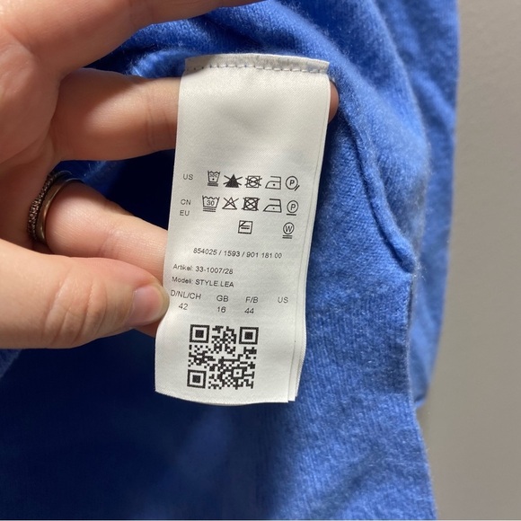 Brax Feel Good Blue Pure Cashmere Sweater - Picture 6 of 8